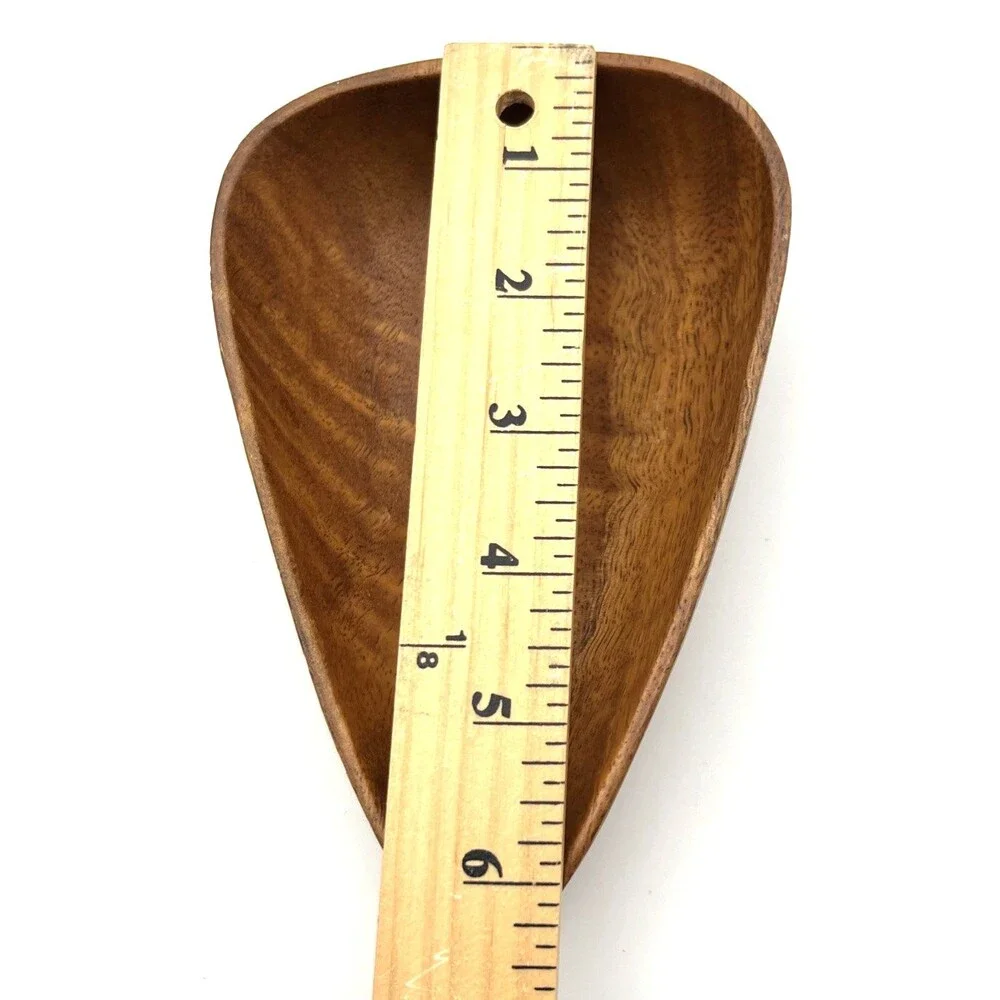 Vintage Carved Wood Bowl Teardrop Organic Modernist Minimalist Trinket Dish 6